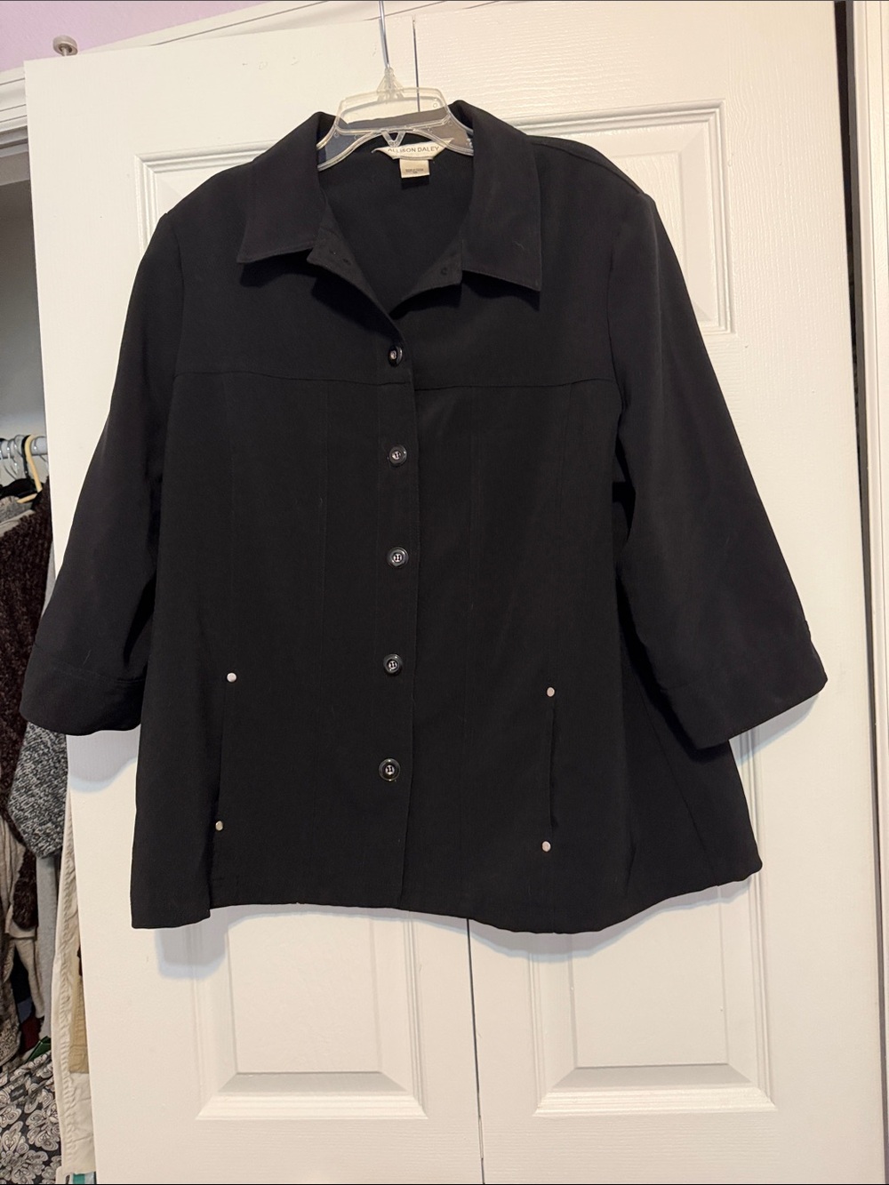 Vintage Allison Daley Classic Black Button-Front Blazer